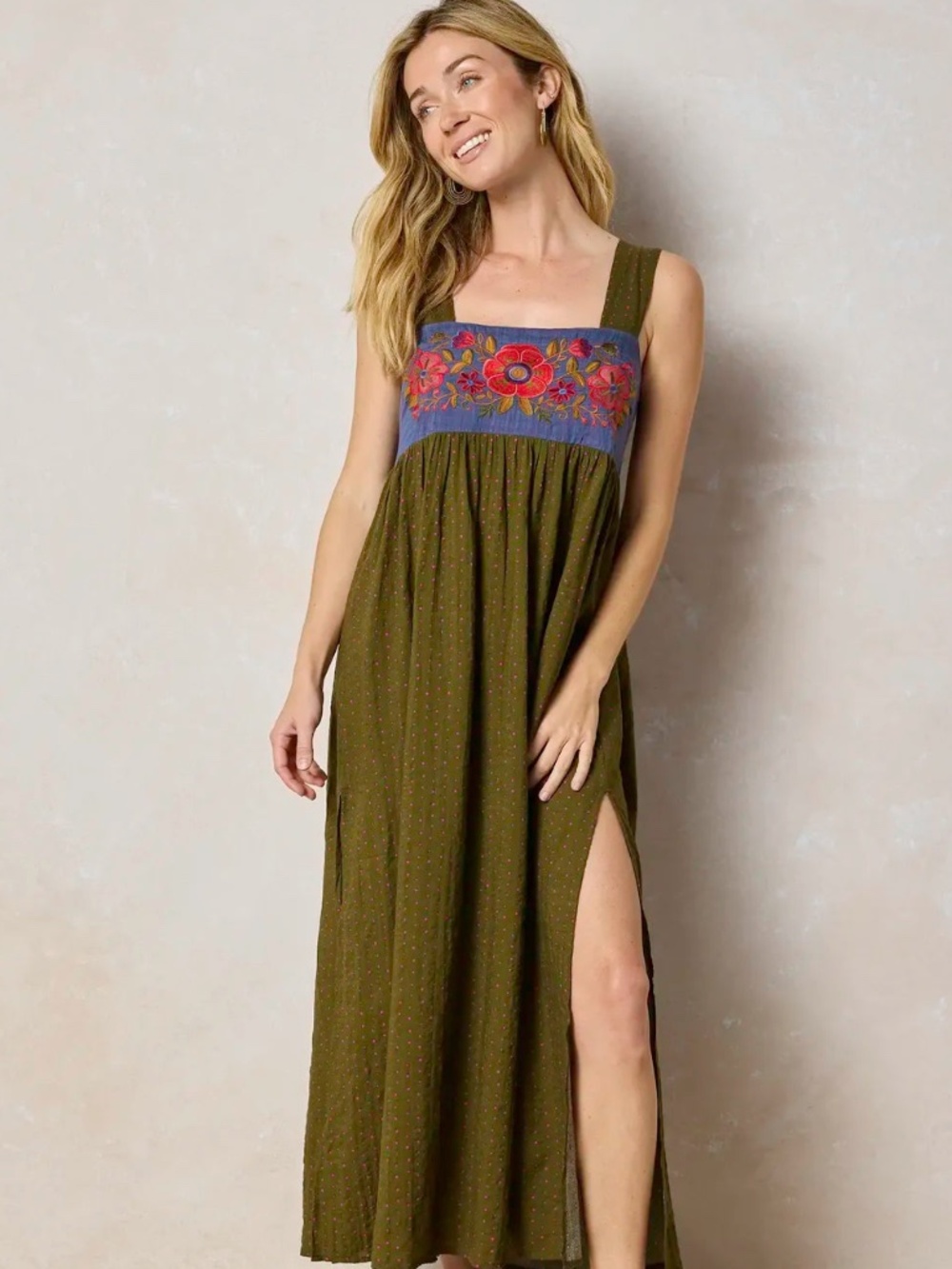 Embroidered Maxi Dress